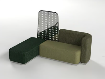 GREEN - Modular leather bench seating by Viscio Urban Design - view 2
